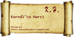 Kernács Harri névjegykártya